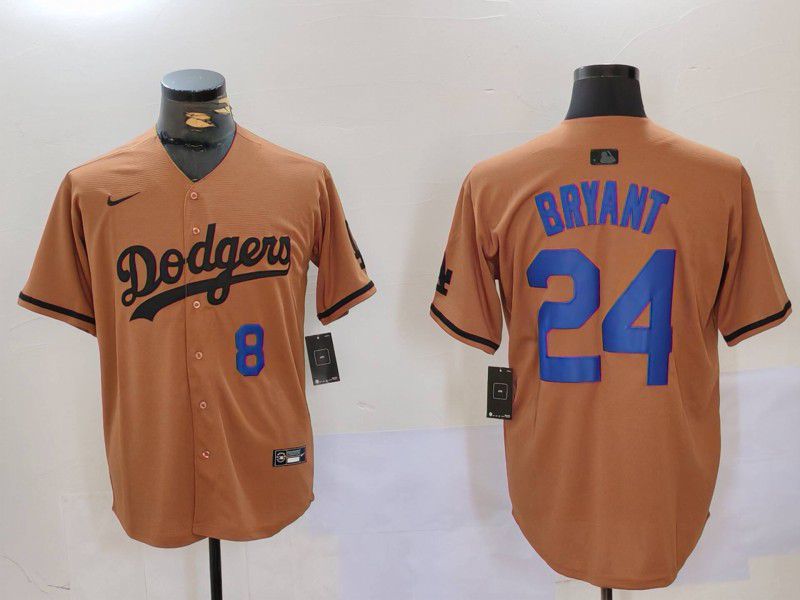 Men Los Angeles Dodgers #24 Bryant army green joint name 2024 Nike MLB Jersey style 5->los angeles dodgers->MLB Jersey